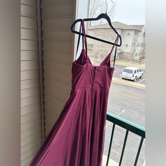 🆕✨ Xtraordinary Burgundy Wine Gold Maxi Dress Size 11 Evening Gown Long Flowy - Picture 6 of 17